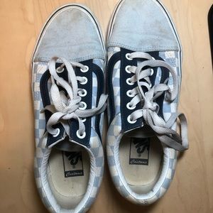 Old Skool Vans Checkered Blue Size 7.5